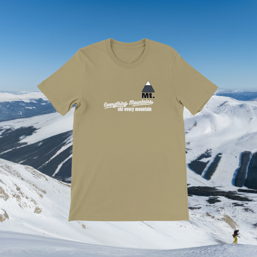 Ski Every Mountain. Everything Mountains Premium Unisex Crewneck T-shirt
